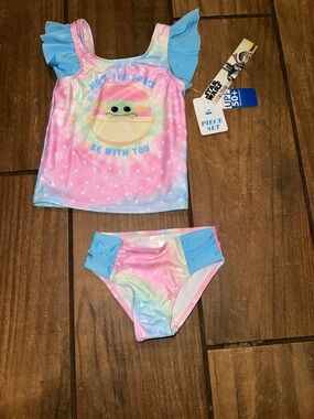 NWT Disney Baby Yoda Tankini Swimsuit Swim Bikini Toddler Girls 3T